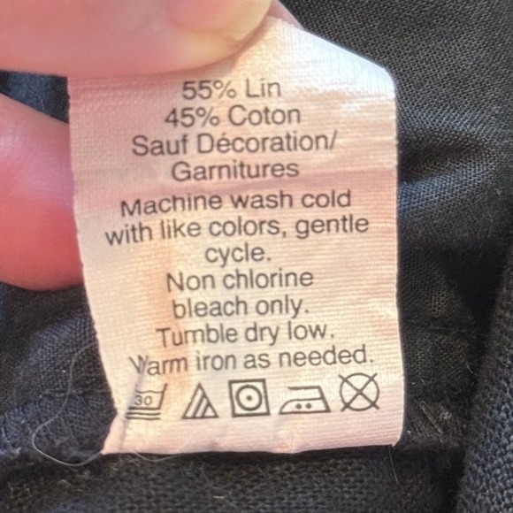 J. Crew Shorts Women Med Black Linen Blend Pom Pom Trim Coastal Preppy Summer - Picture 6 of 8